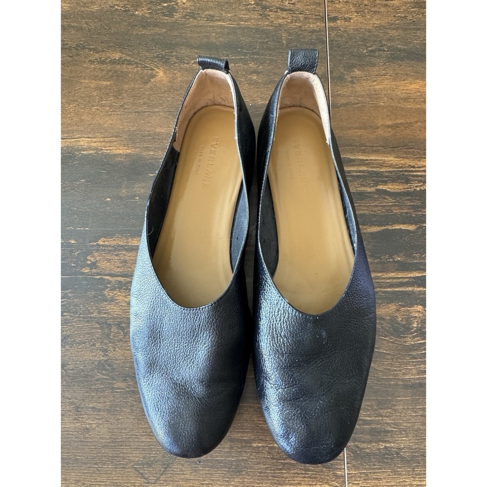 Everlane The Day Glove flat slip on casual comfort shoes black soft leather 8.5